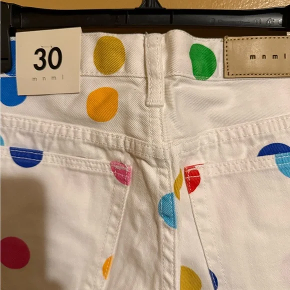 Mnml White and multi-coloured polka dot jeans 30 #polkadot - Picture 5 of 9